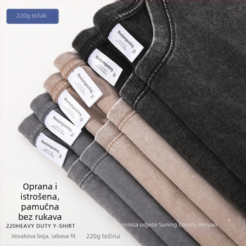 Sportski tank top - vintage stil, udoban kroj, 100% pamuk, detalj kanala, ravni rub