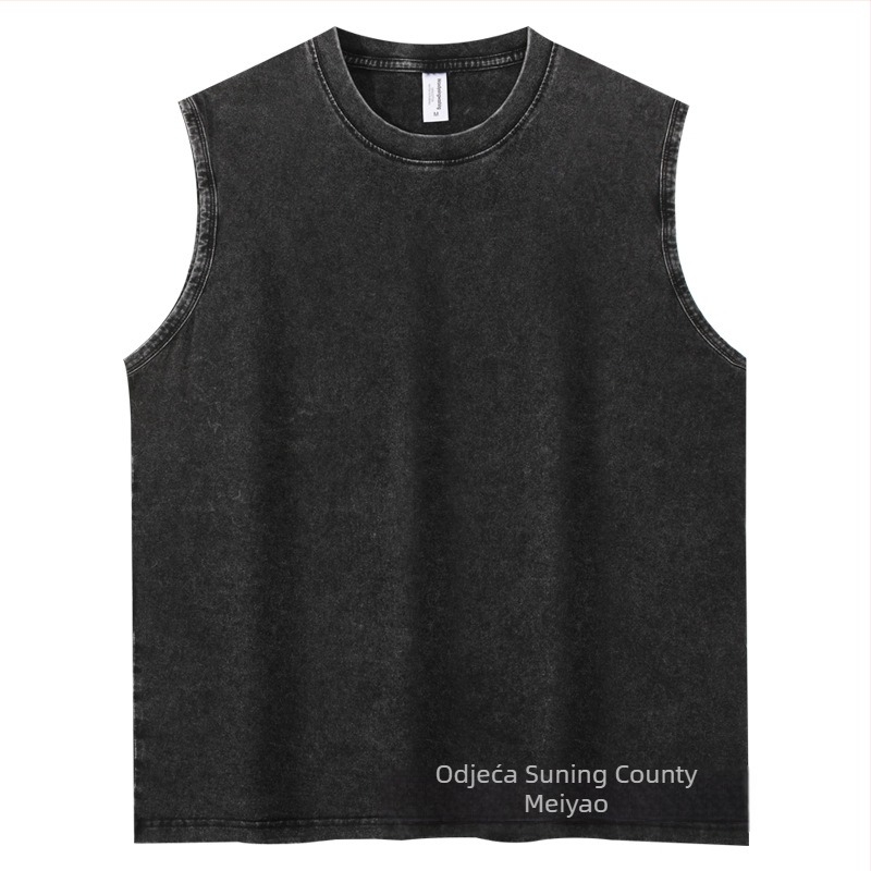 Sportski tank top - vintage stil, udoban kroj, 100% pamuk, detalj kanala, ravni rub