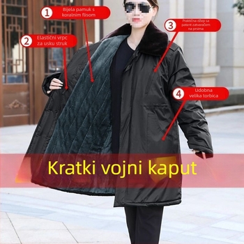 Dugi kaput, korejska verzija, slobodan kroj, corduroy tkanina, glavna tkanina: lan