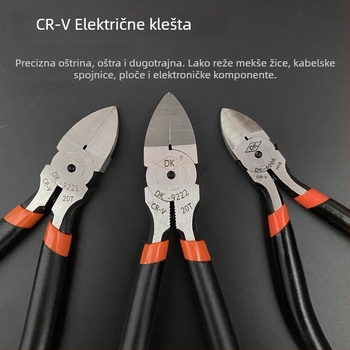 DK industrijski dijagonalni kliješta za rezanje A05, Cr-V čelik, čvrste i izdržljive, težina 0,15 kg