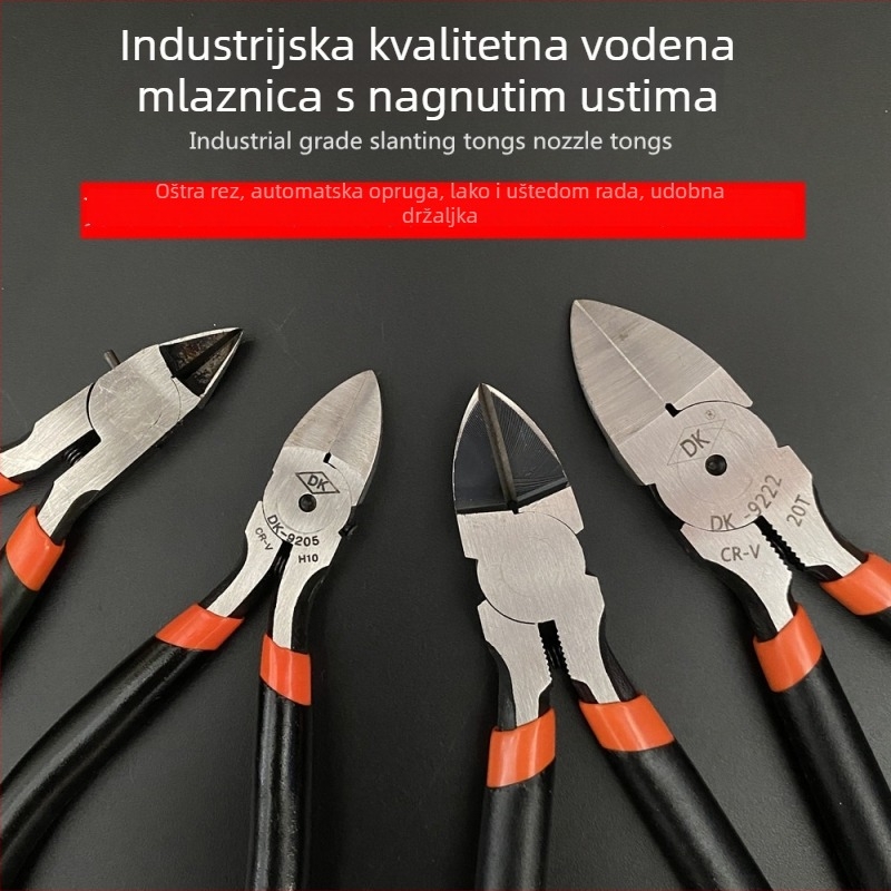 DK industrijski dijagonalni kliješta za rezanje A05, Cr-V čelik, čvrste i izdržljive, težina 0,15 kg