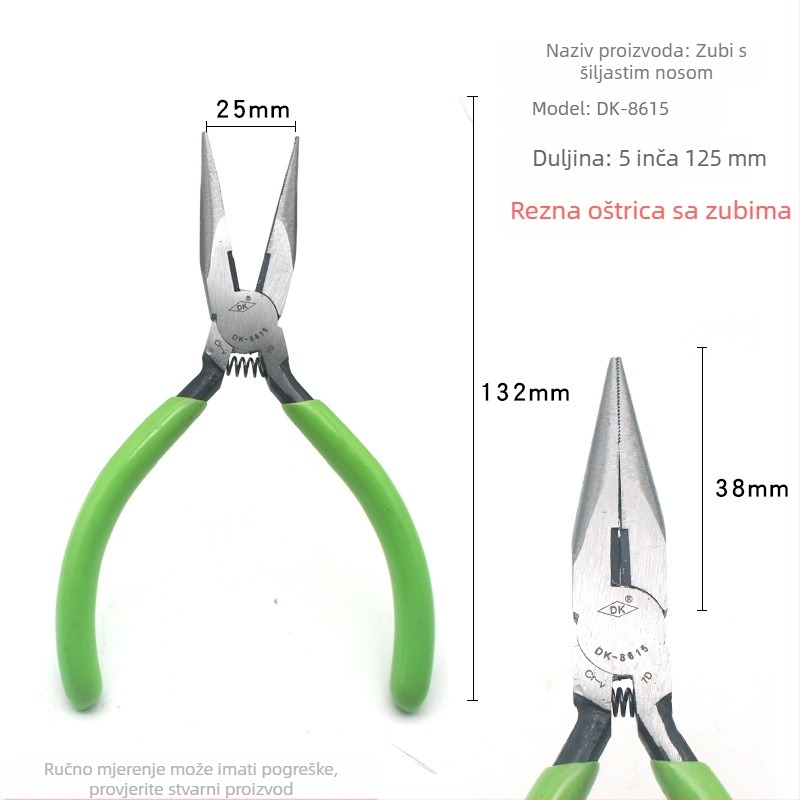 DK industrijski dijagonalni kliješta za rezanje A05, Cr-V čelik, čvrste i izdržljive, težina 0,15 kg