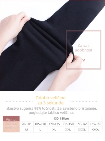 Belaikang trudničke tajice s fleece podstavom, debele, podrška za trbuh, uski kroj, visoka elastičnost, poliester 70–80%