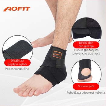 Zaštita gležnja za košarku - najlon podrška gležnju i stopalu, zaštita od uganuća