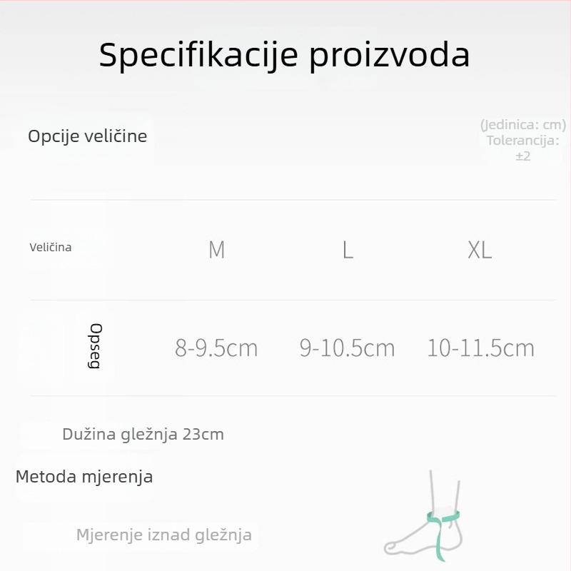 Potpora gležnju za košarku – prozračna, pletena, protiv uganuća, s fiksacijom (Model JBYA-052)