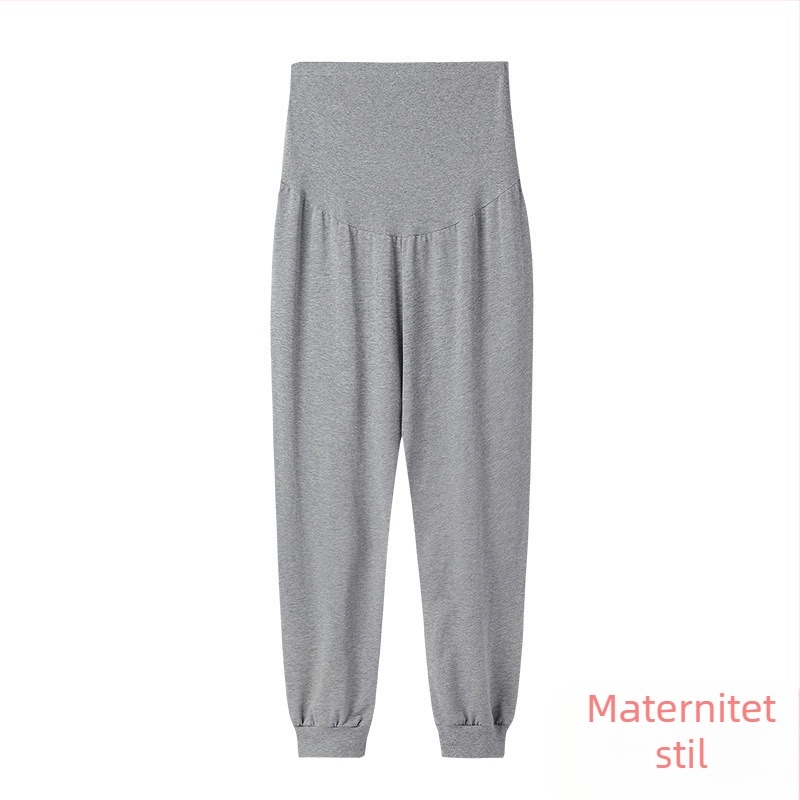 Trudničke hlače za jesen-zimu, visokim strukom, dugački kroj, od poliestera i spandeksa, pogodne za kućnu upotrebu, sport i svakodnevno nošenje.
