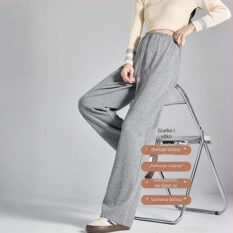 JOYNCLEON Trudničke hlače s širokim krojem, jesen-zima, debela tkanina, duge, podrška za trudnoću