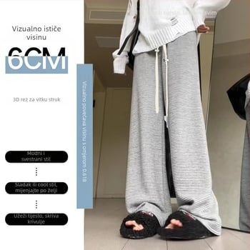 Hlače za trudnoću, tkanina od vunenog blend-a, široki kroj, duge, srednja debljina, blaga elastičnost