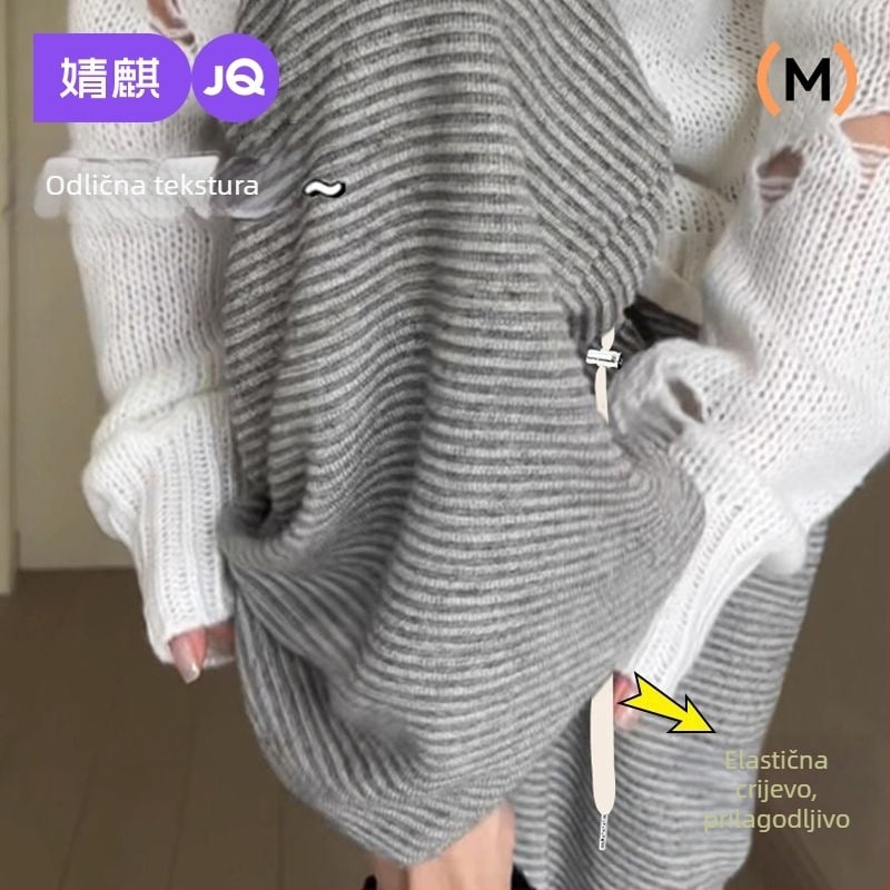 Hlače za trudnoću, tkanina od vunenog blend-a, široki kroj, duge, srednja debljina, blaga elastičnost