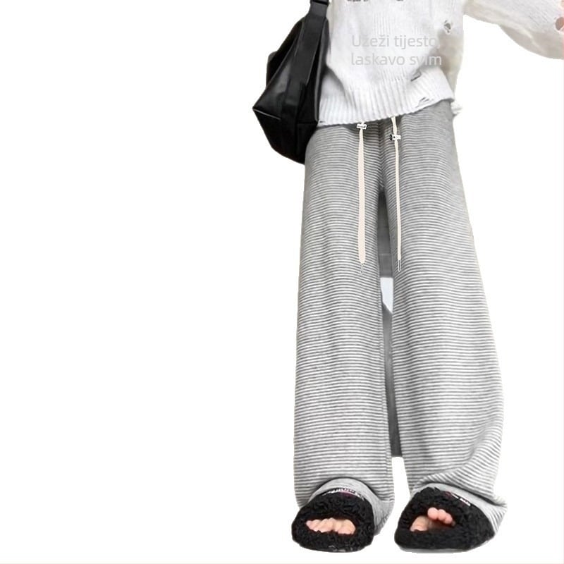 Hlače za trudnoću, tkanina od vunenog blend-a, široki kroj, duge, srednja debljina, blaga elastičnost