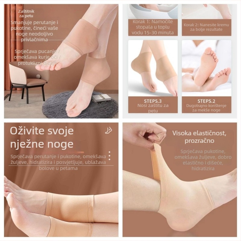 Čarape za ispucale pete – unisex (za sve sezone, gel od silikona, negativni ioni, hidratacija)