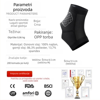Ortezna gležnja – prozračna zaštita od spandexa za gležanj, za košarku, trčanje i fitness