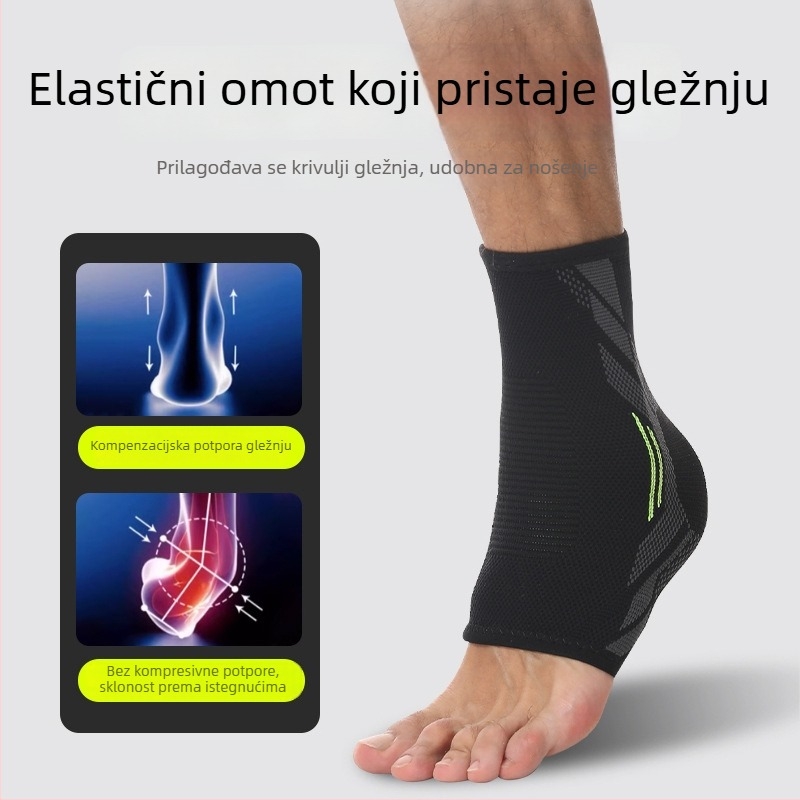 Pleteni elastični gležni štitnik – podrška za sport, trčanje, skakanje konopcem i fitness