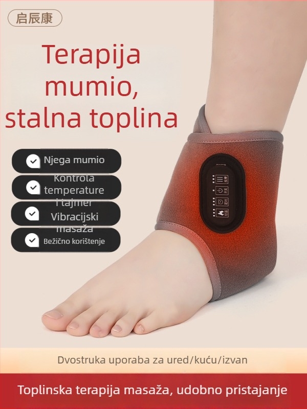 Qichenkang električni zagrijani gležni zavoj s vibracijskim masažom, punjiv, inteligentna kontrola temperature