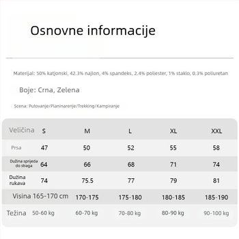 Muška majica s reflektirajućom niti – dugi rukav, okrugli izrez, brzo suši, prozračna, antibakterijska, slim fit