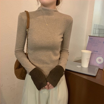 Pulover od viskoze – slim fit, V-izrez, dugi rukavi, normalna duljina, japansko-korejski casual stil