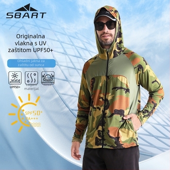 Vanjska jakna za ribolov s kamuflažnim uzorkom, UPF50 UV zaštita, brzo suši, prozračna