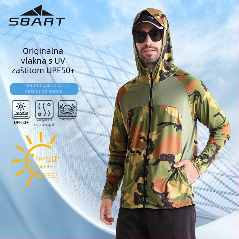 Vanjska jakna za ribolov s kamuflažnim uzorkom, UPF50 UV zaštita, brzo suši, prozračna