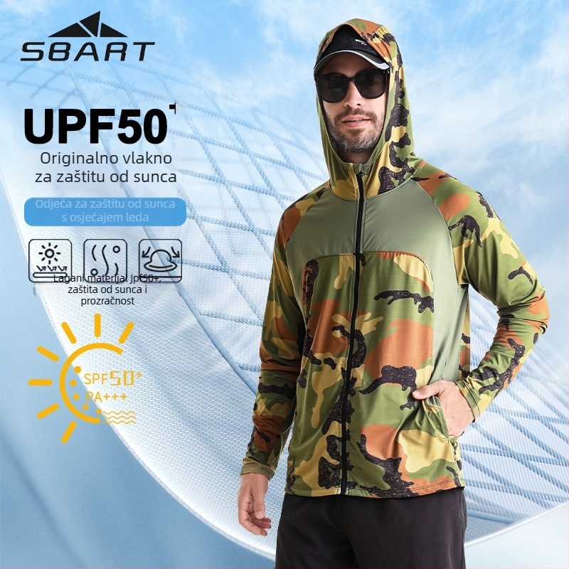 Vanjska jakna za ribolov s kamuflažnim uzorkom, UPF50 UV zaštita, brzo suši, prozračna