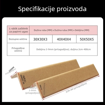 L-oblik zaštitni papirnati kut, materijal: kraft papir + gaz papir, proces: zaštita kuta papirom, marka Brown Shuo, porijeklo: Shandong Zibo