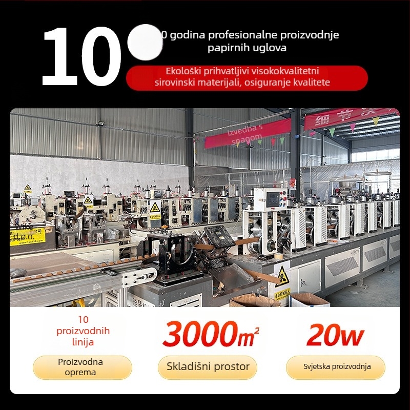 L-oblik zaštitni papirnati kut, materijal: kraft papir + gaz papir, proces: zaštita kuta papirom, marka Brown Shuo, porijeklo: Shandong Zibo