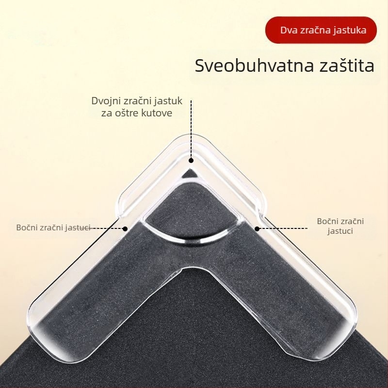 Protukolizijski zaštitni kutni jastuk za prozore s unutarnjim otvaranjem, aluminijski okvir Broken-Bridge, pravokutni kut, mekani zaštitni jastučić, 1 kom