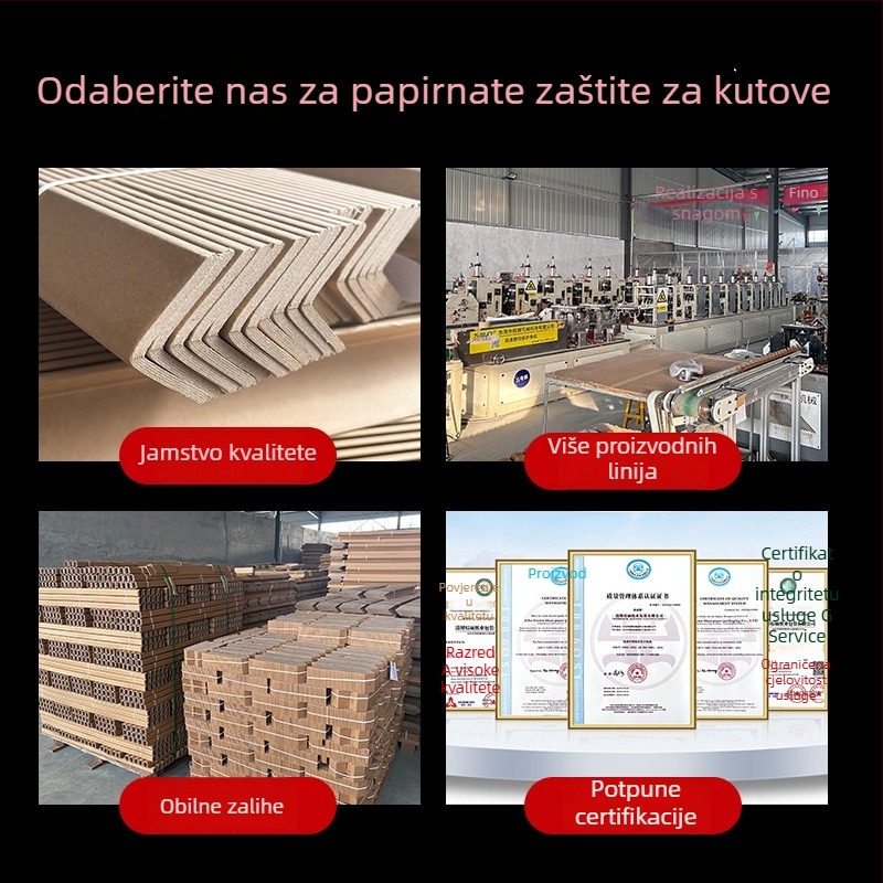 L-tip zaštitnik kuta od papira, Kraft papir, tehnologija papira za kut, Brown Shuo logo otisnut