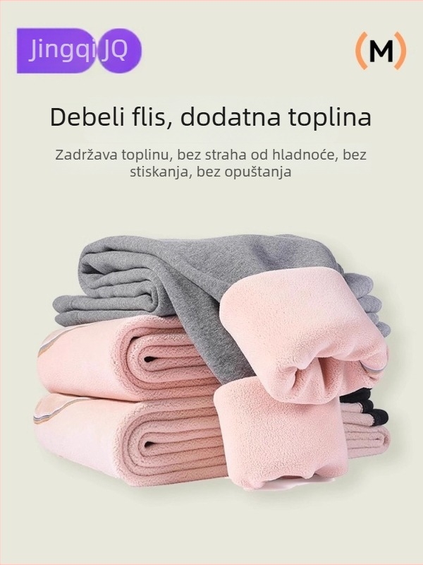 Trudničke hlače s flis podstavom od vunene smjese, tople, duge, srednje debljine, visokim strukom