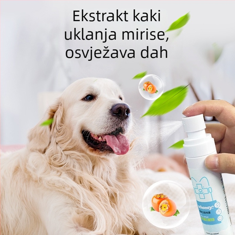 Sprej za svježi dah kućnim ljubimcima — osvježava dah, čišćenje zuba, sprej za zubni kamenac; Laughing Pet, ekološki plast