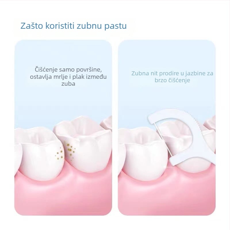 Small Bamboo štapići za zubni konac, jednokratni, plastični, 50–80 kom. po pakiranju, obiteljsko pakiranje