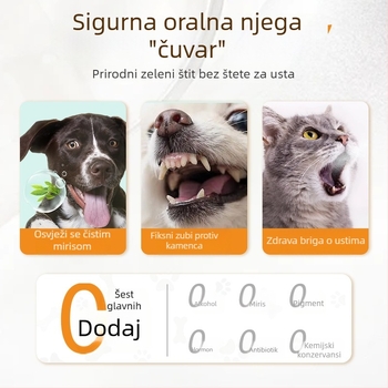 Sprej za oralnu higijenu kućnih ljubimaca – za mačke i pse, antibakterijski i protuupalni, svjež dah, uklanja zubni kamenac i mrlje, njega desni