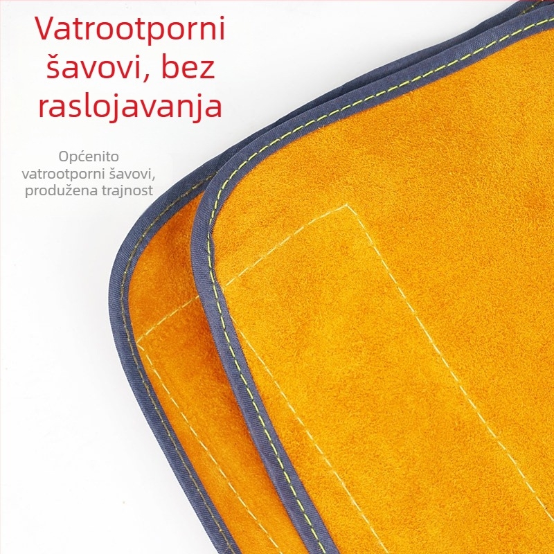 Zaštitnik za nogu od kravlje kože za zavarivanje s zaštitom od prskanja i toplinskim štitom, izdržljiv