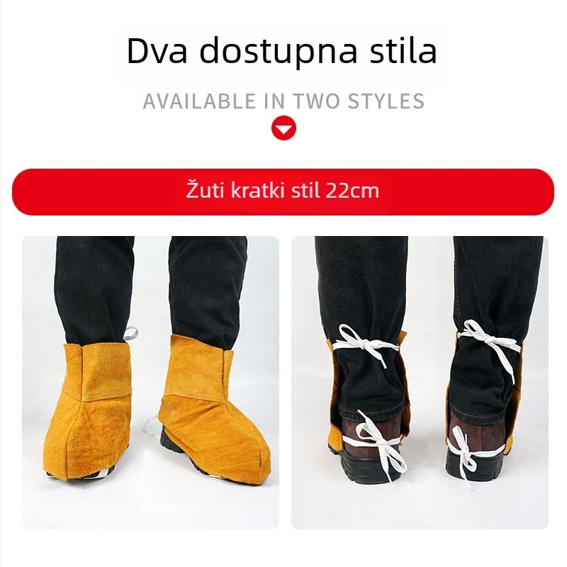 Zaštitnik za nogu od kravlje kože za zavarivanje s zaštitom od prskanja i toplinskim štitom, izdržljiv
