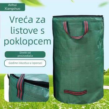 Vreća za prikupljanje vrta s poklopcem, vodootporna plastična, kapaciteta 120–500 L, ekološka, za prikupljanje vrtnog otpada