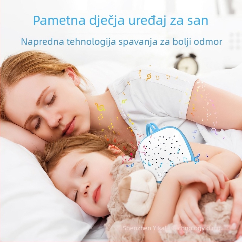 Prenosivi uređaj za bebu san — bijeli šum uz glazbu, bez zaslona, verzija s punjenjem, bez ugrađene baterije