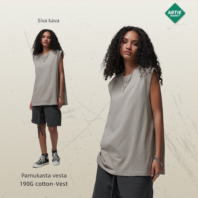 Artiemaster muška sportska vesta — opušten kroj, pamukova smjesa (56% pamuka), Cotton Blend tkanina, stil blok boja, proljeće 2025