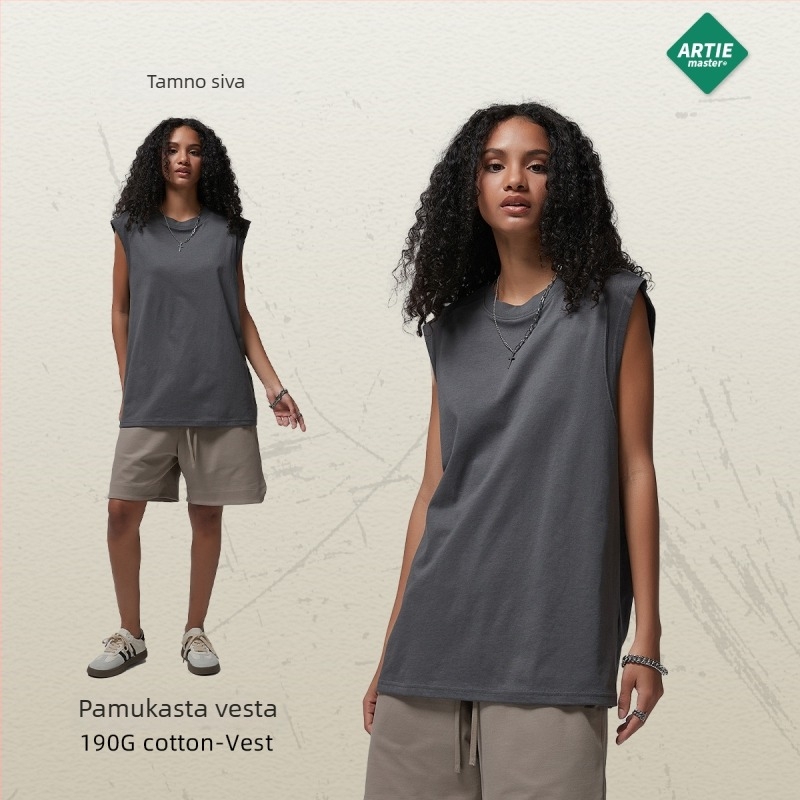 Artiemaster muška sportska vesta — opušten kroj, pamukova smjesa (56% pamuka), Cotton Blend tkanina, stil blok boja, proljeće 2025