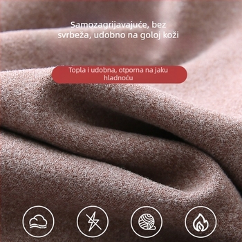 Ženski termalni gornji dio baze s jastučićem za dojke, V-izrez, dugi rukav, De Velvet acrylic tkanina, izuzetno debeo materijal