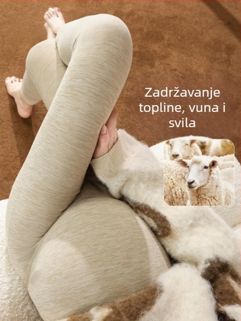 Trudničke hlače od kašmira i svile, debeli materijal, duljina 9/10, visoka elastičnost
