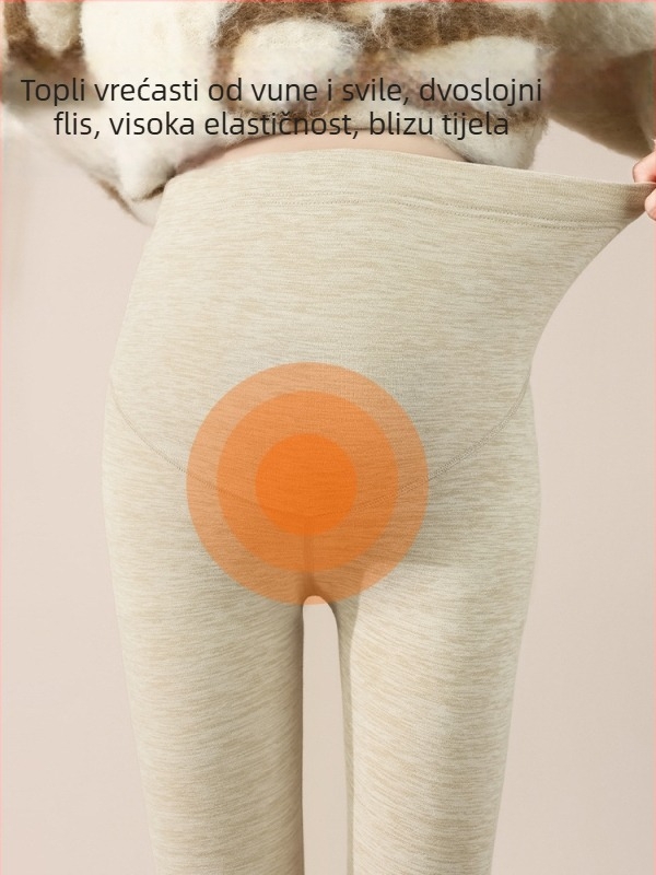 Trudničke hlače od kašmira i svile, debeli materijal, duljina 9/10, visoka elastičnost