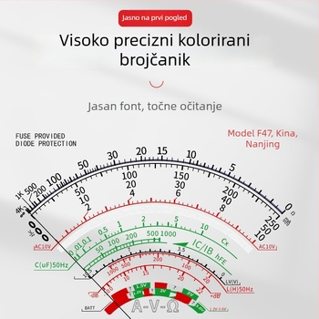 MF47A mehanički analogni multimetar — visoka preciznost, iglični pokazivač, model MF47A