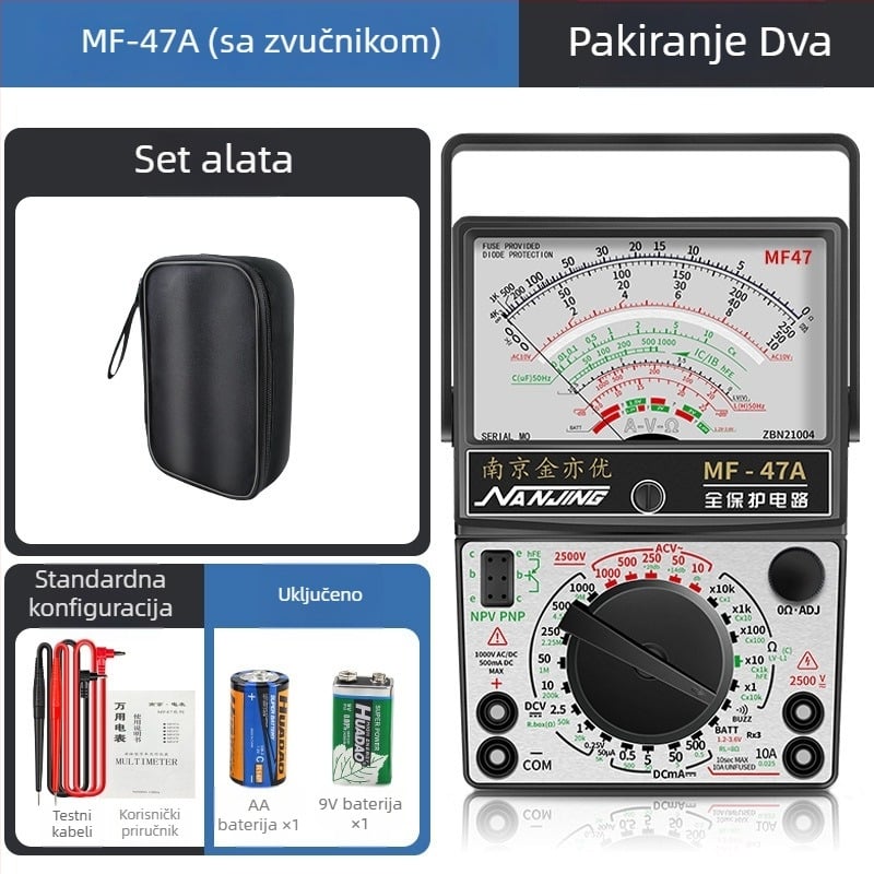 MF47A mehanički analogni multimetar — visoka preciznost, iglični pokazivač, model MF47A