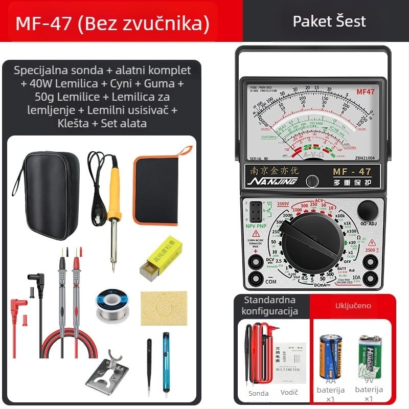 MF47A mehanički analogni multimetar — visoka preciznost, iglični pokazivač, model MF47A
