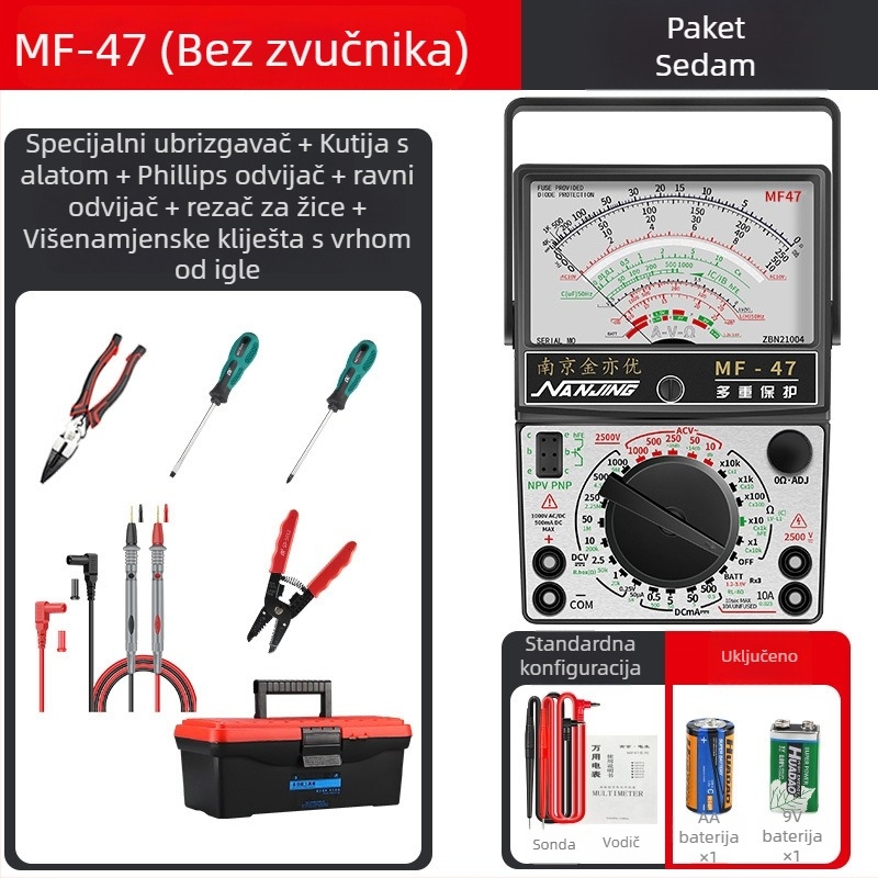 MF47A mehanički analogni multimetar — visoka preciznost, iglični pokazivač, model MF47A