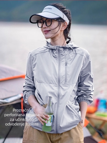 Unisex jakna za zaštitu od sunca, kapuljačom, lagana, prozračna, UPF50+