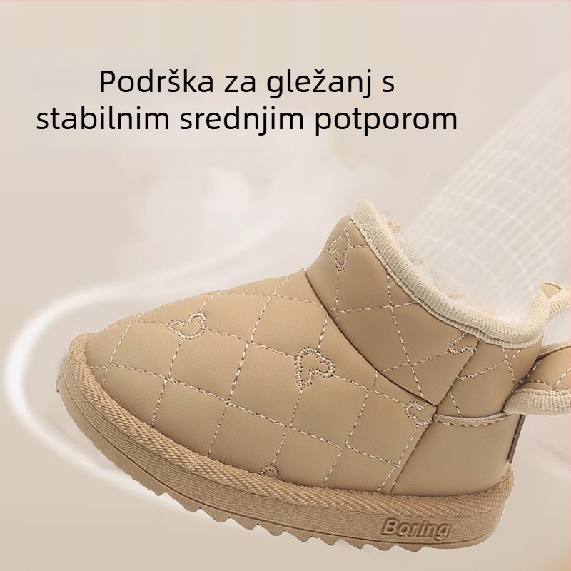 JOYNCLEON Djeca zimske čizme Unisex | Gornji dio od umjetne kože, debela podstava, gumeni đon, bočni zatvarač