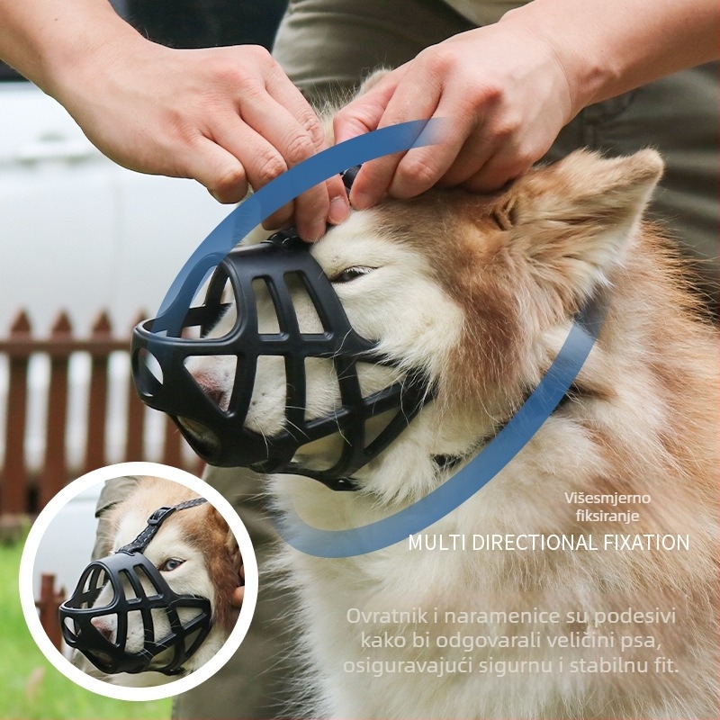 Muzzle za psa - mekan, prozračan, dvostruko učvršćenje, TPR materijal, Middall, paket 50 kom.