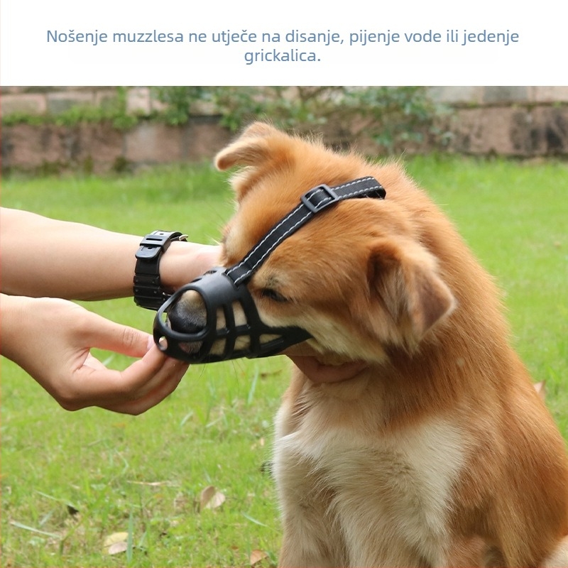 Muzzle za psa - mekan, prozračan, dvostruko učvršćenje, TPR materijal, Middall, paket 50 kom.