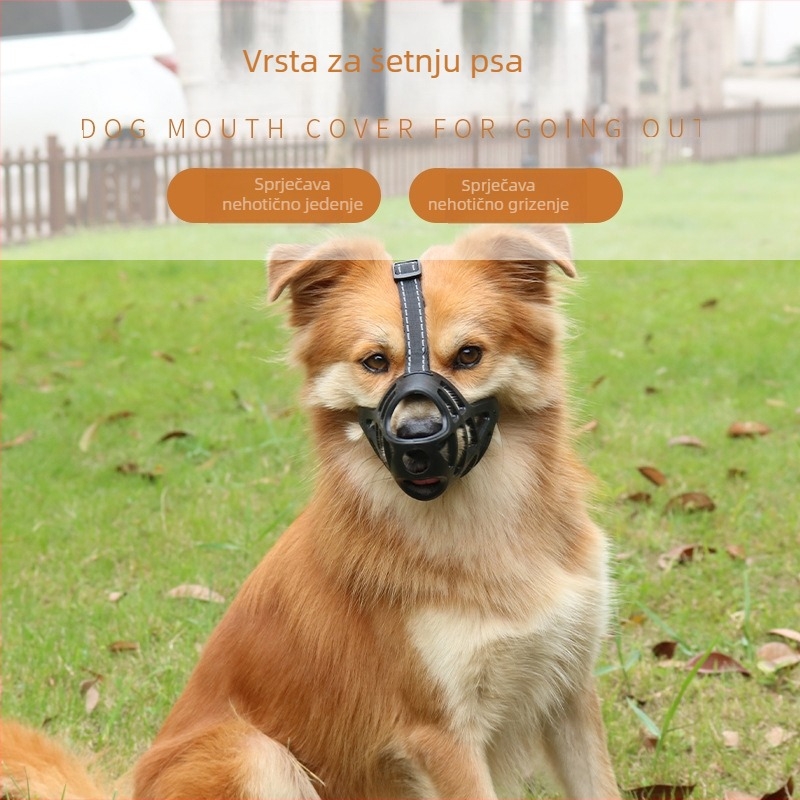 Njuška za psa ZT001 — meka, prozračna TPR, dvostruko pričvršćivanje, otporno na ogrebotine