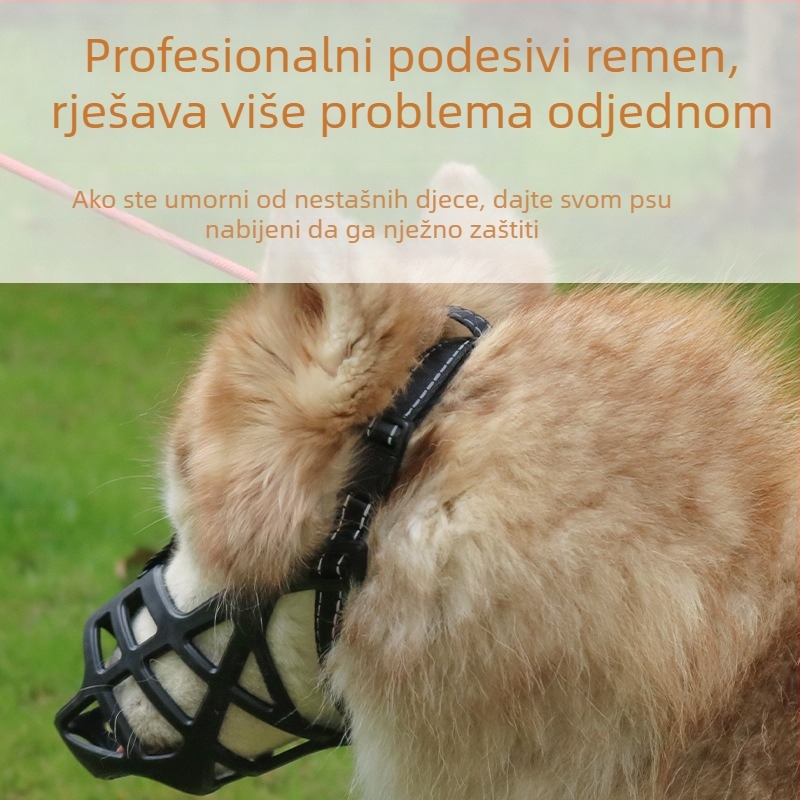 Njuška za psa ZT001 — meka, prozračna TPR, dvostruko pričvršćivanje, otporno na ogrebotine